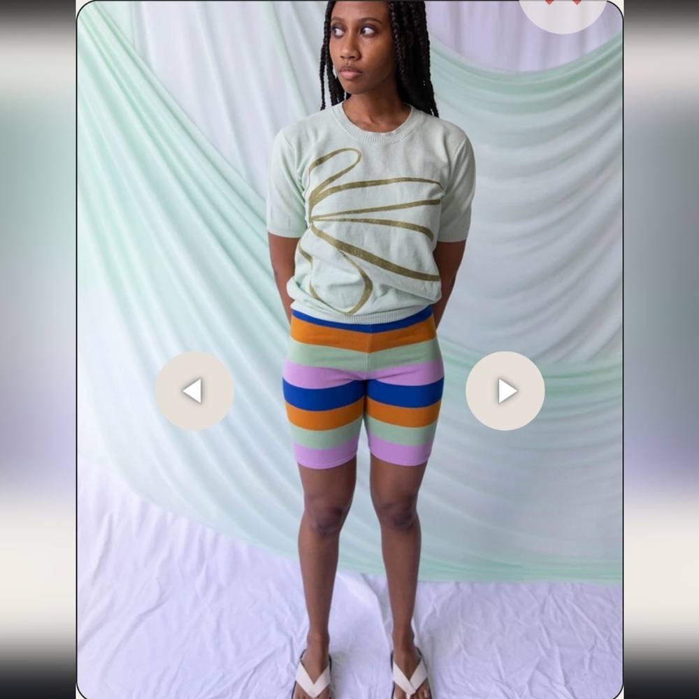 Find Me Now Bexley striped knit bike shorts